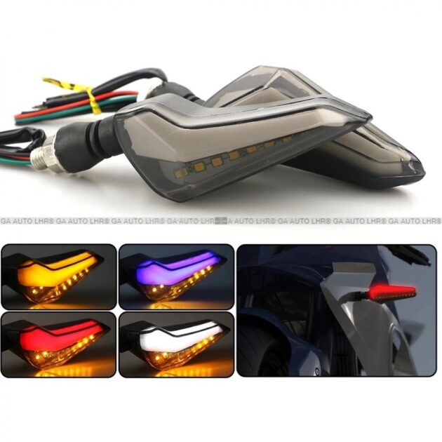 INDICATOR LED L 2PC RUNNING Motorcycle Turn Signal Light LED Flowing Audi Style