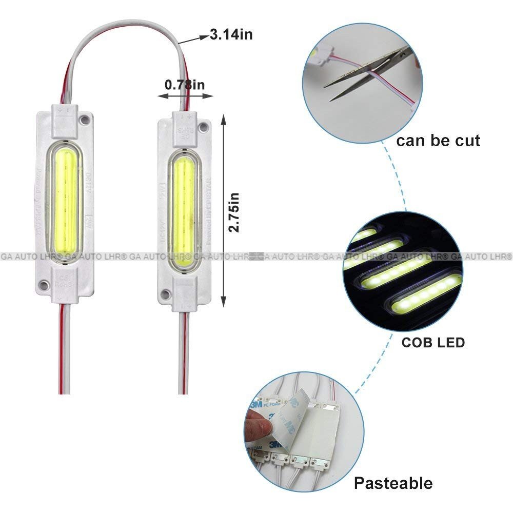 LED Module Light COB LED Capsule Light Waterproof DC 12V Car Bike Decoration 2PCS - Image 3