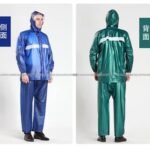 PVC RUBBER COATED RAIN COAT SUIT CHINA