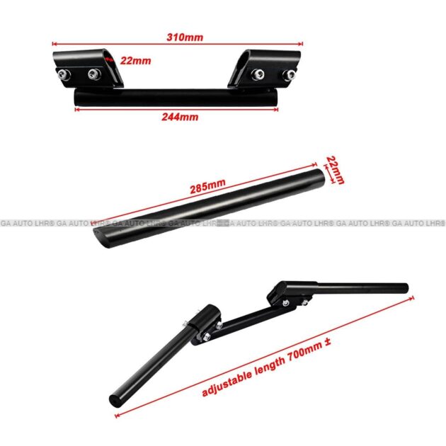 3PCS HANDLE BAR 22MM BLACK - Image 5