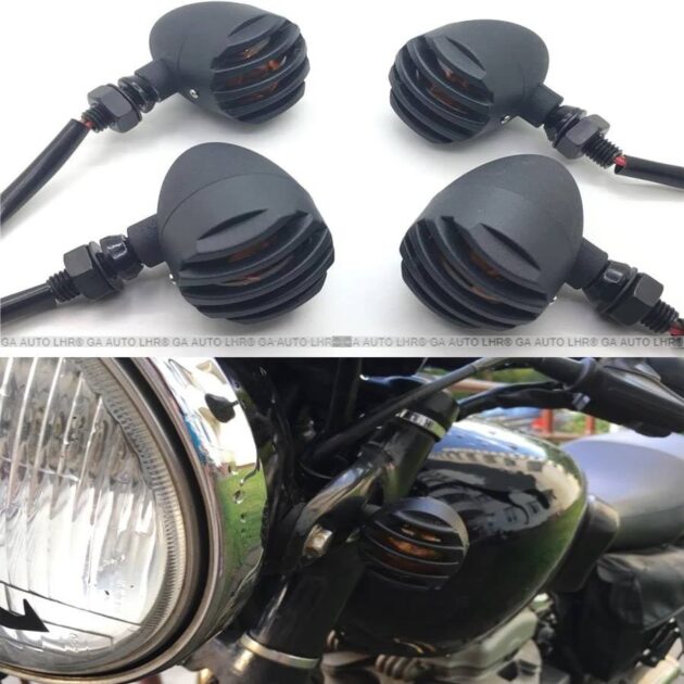 INDICATOR CAFE RACER METAL 2PC Motorcycle Turn Signal Indicator Light for Harley Davidson Cafe Racer Bullet grill indicators