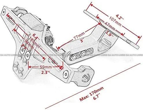 CNC Aluminum Tail Motorcycle License Registration Plate Holder - Image 5
