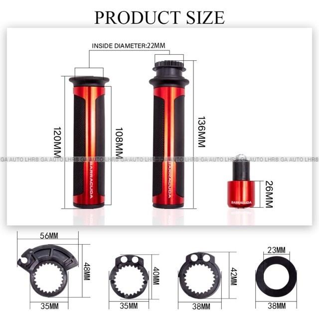 BARRACUDA RACE GRIP UNIVERSAL HANDLE GRIP ALUMINUM CNC - Image 6