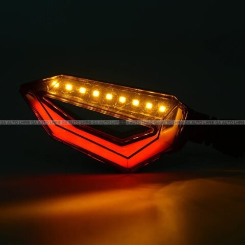 INDICATOR LED EYE SHAPE RUNNING OR AUDI STYLE 2PC - Red