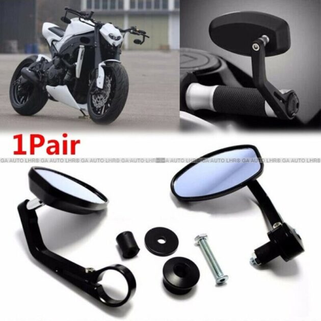SIDE MIRROR END BAR OVAL SIDE MIRROR M0T0RCYCLE REAR VIEW MIRRORS - Image 6