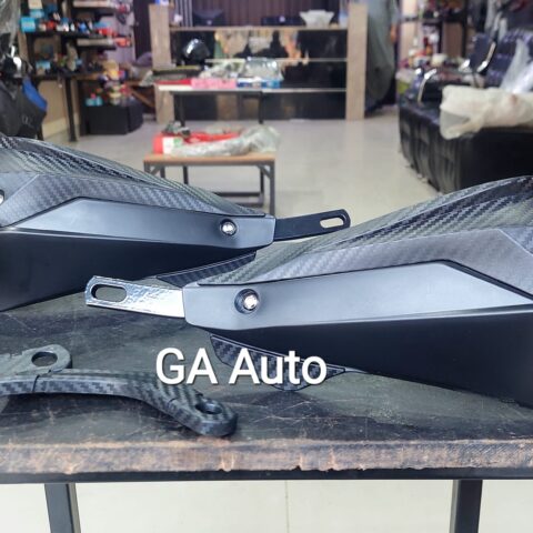 HAND GUARD METAL CARBON FIBER LEVER PROTECTOR - BLACK
