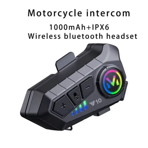 V10 2x HELMET WIRELESS INTERCOM 2 PERSON CONNECTIVITY