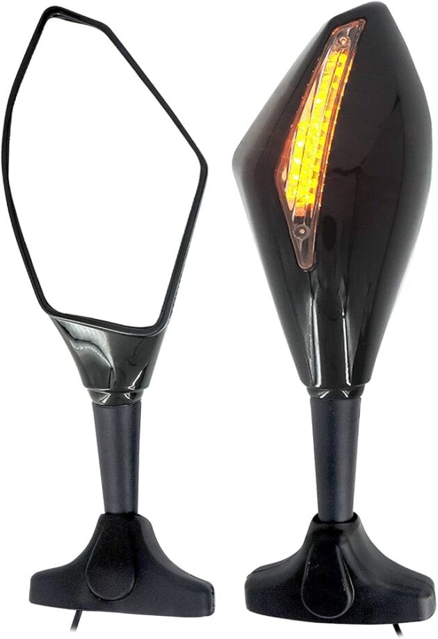 SIDE MIRROR MOTORCYCLE FAIRING REAR VIEW MIRRORS SPECIAL WITH LED TURN SIGNAL INDICATORS - Image 3