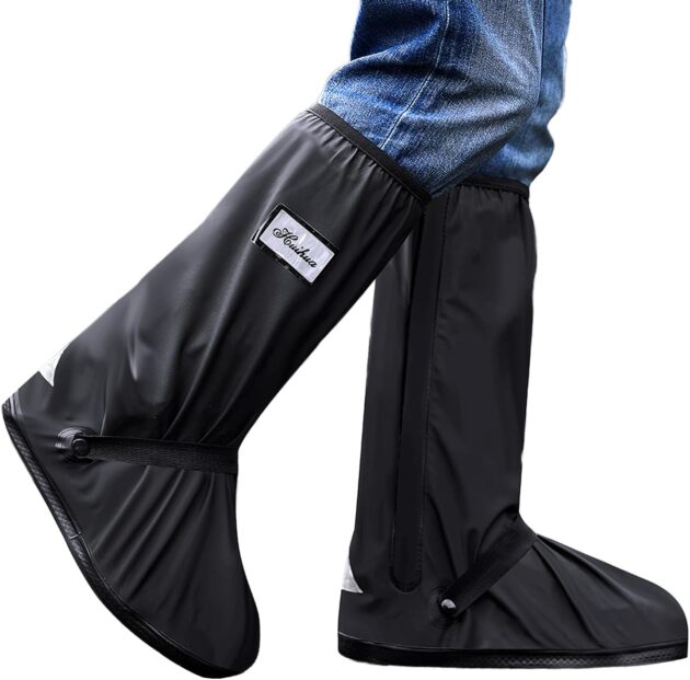 MOTORCYCLE RAIN BOOT COVERS | RAIN SHOE COVERS BLACK