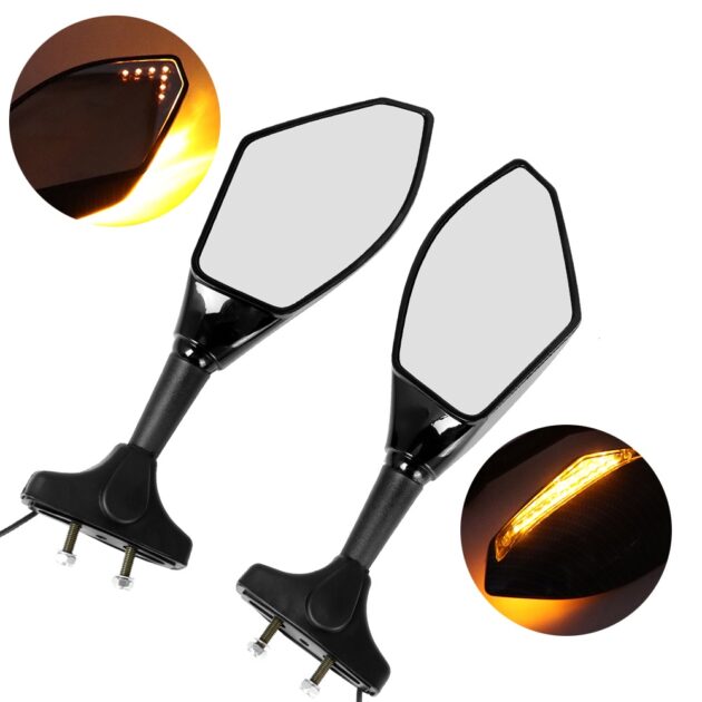 SIDE MIRROR MOTORCYCLE FAIRING REAR VIEW MIRRORS SPECIAL WITH LED TURN SIGNAL INDICATORS - Image 4