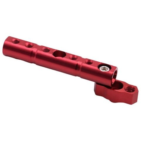 CNC Aluminum Motorcycle Multi-function Extension Rod Mirror Lights Mount Expansion Bracket - Red