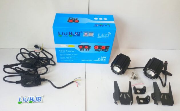 HJG MINI DRIVING LIGHT Fog Light For Universal Bikes & Cars - White & Yellow Color ( Set of 2 pieces )