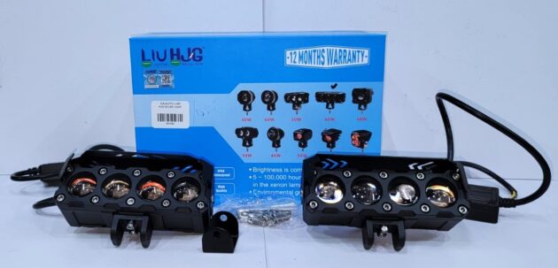 HJG D3 LIGHT Fog Light For Universal Bikes & Cars - White & Yellow Color With Wiring Harness On off Flash Modes
