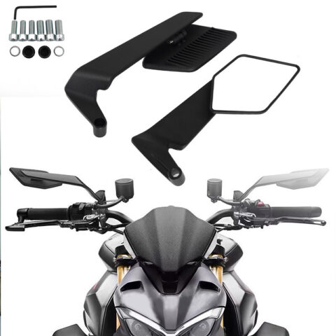 SIDE VIEW MIRRORS KAWASAKi H2 WING STYLE REAR MIRROR  CNC MACHINED
