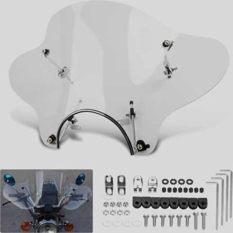 WINDSHIELD BIG SIZE FOR 7INCH HEADLIGHT FLEXIBLE TRANSPARENT