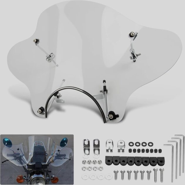 WINDSHIELD BIG SIZE FOR 7INCH HEADLIGHT FLEXIBLE TRANSPARENT