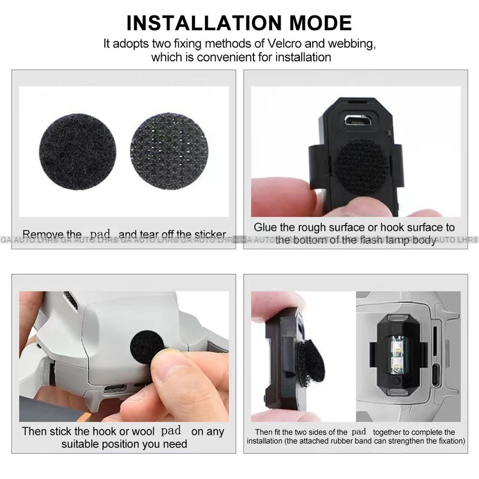 ( 1 PC ) Universal Led Aircraft Strobe Lights Warning Light with USB Charging 7 Colors - Image 4