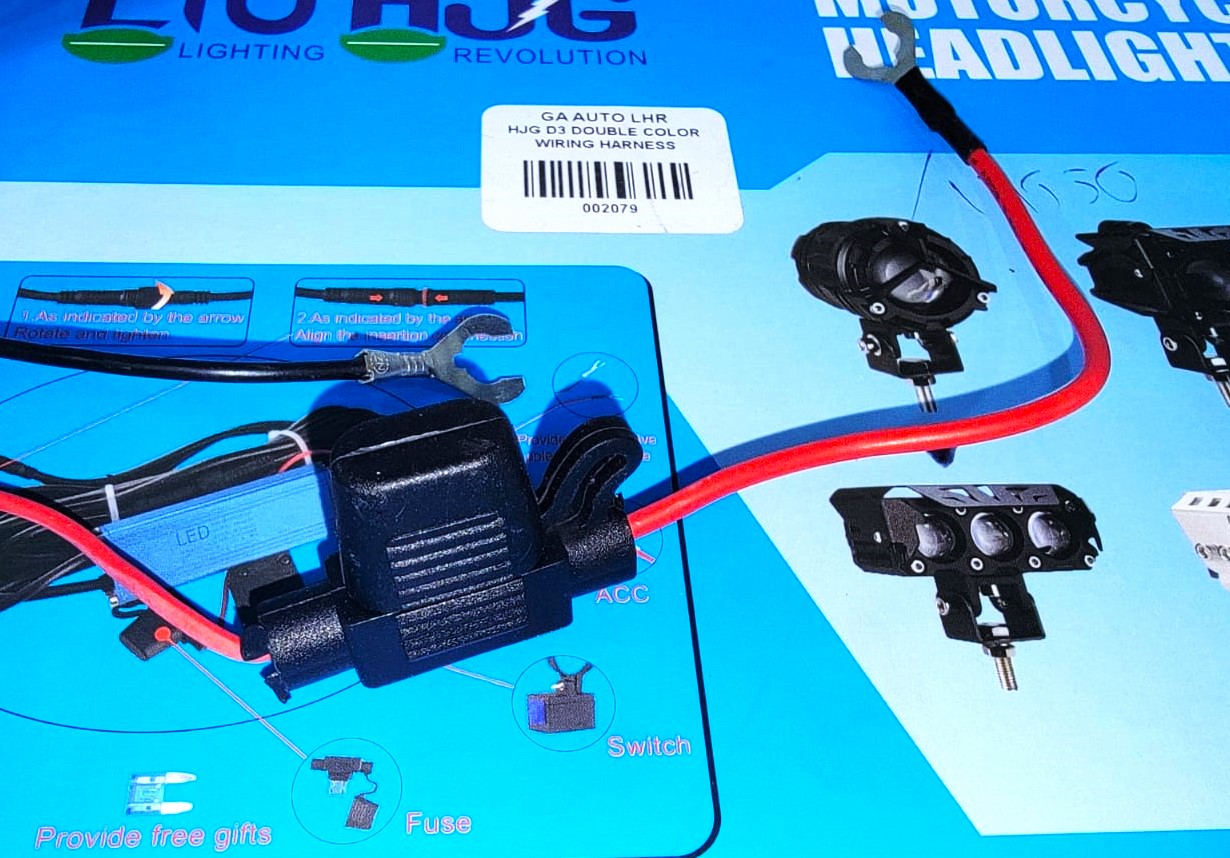 HJG D3 LIGHT Fog Light For Universal Bikes & Cars - White & Yellow Color With Wiring Harness On off Flash Modes - Image 7