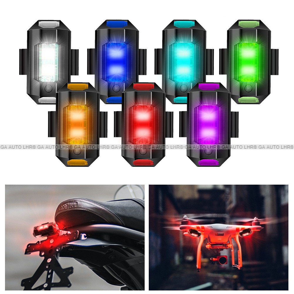 ( 1 PC ) Universal Led Aircraft Strobe Lights Warning Light with USB Charging 7 Colors - Image 7