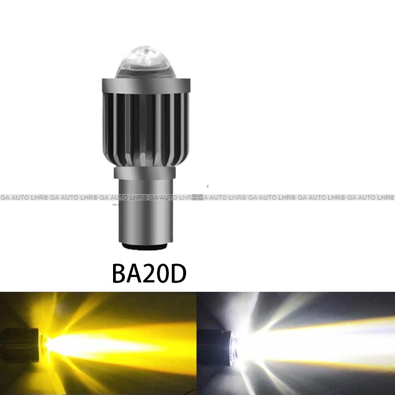 LED Dual Color H6 LED Projector Lens White Yellow Motorcycle Headlight Hi/Lo Bulb Motorcycle  Fog Lamp