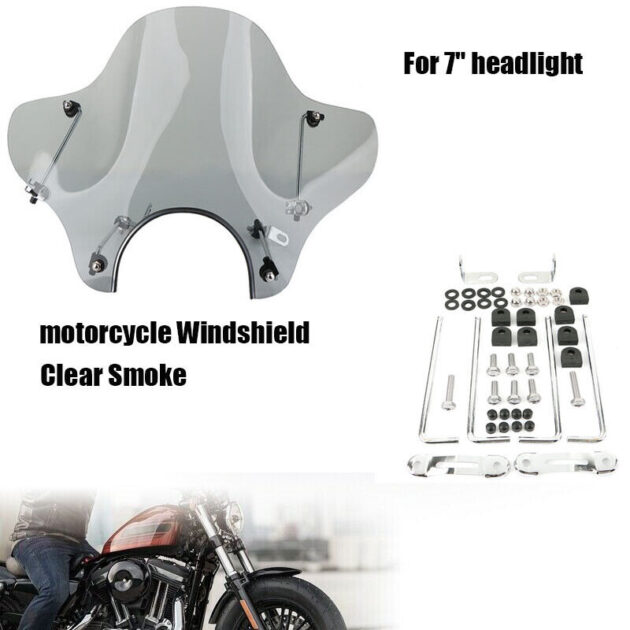 WINDSHIELD BIG SIZE FOR 7INCH HEADLIGHT FLEXIBLE TRANSPARENT - Image 5