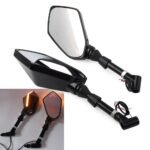 SIDE MIRROR M0T0RCYCLE REAR VIEW MIRRORS SPECIAL WITH LED TURN SIGNAL INDICATORS