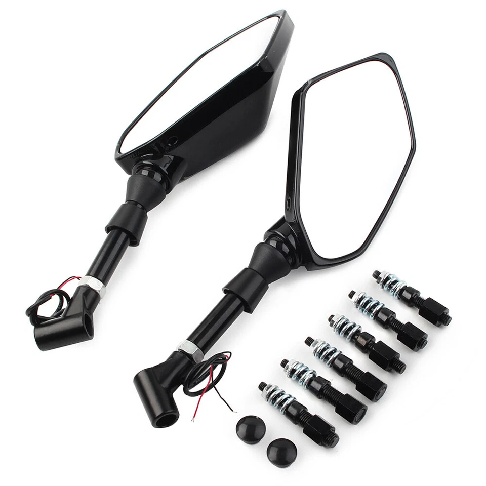 SIDE MIRROR M0T0RCYCLE REAR VIEW MIRRORS SPECIAL WITH LED TURN SIGNAL INDICATORS - Image 7