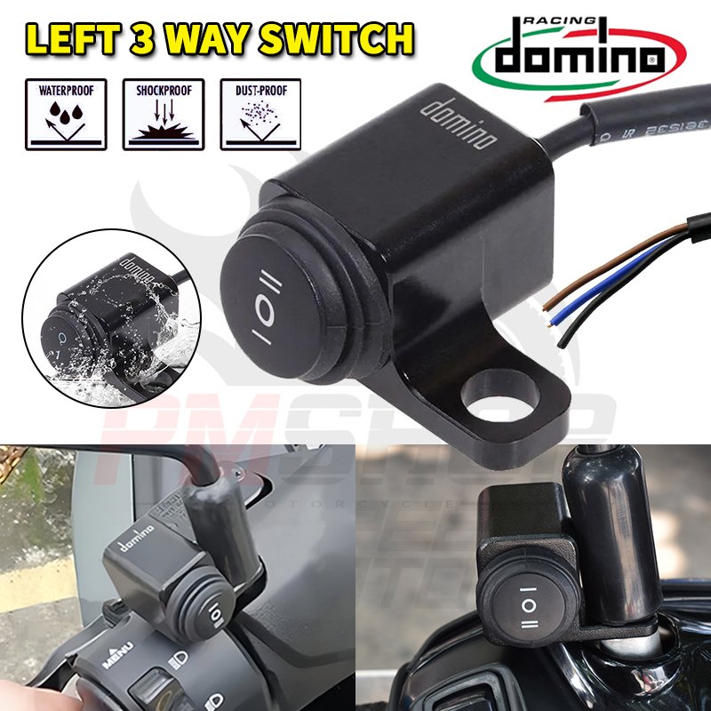 Switch Assembly 3 point Aluminum Body – ON OFF Dual Button Motorcycle Domino switch on off on