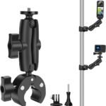 Action Cam Ball Mount – Handle Rod Mirror Bolt Fitting – 360 Rotation Angle Adjustable – GoPro Motorcycle