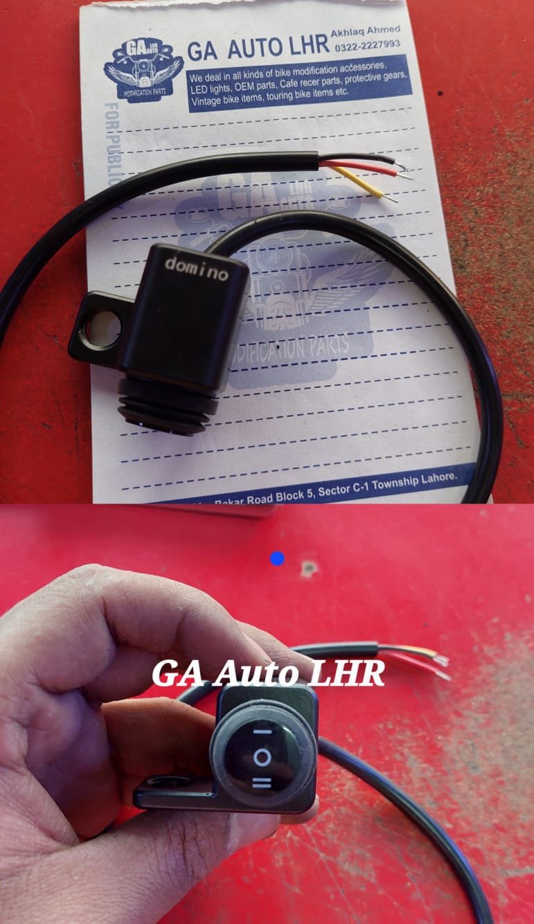 Switch Assembly 3 point Aluminum Body – ON OFF Dual Button Motorcycle Domino switch on off on - Image 2