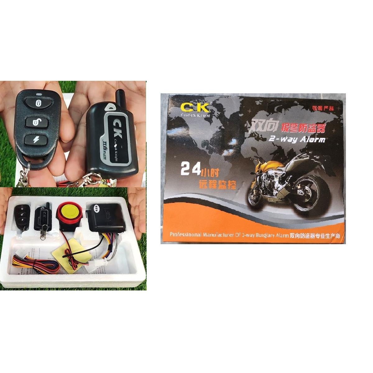 CK 2 Way Security Alarm Alarm System Motorcycle With Vibration Remote - Image 2
