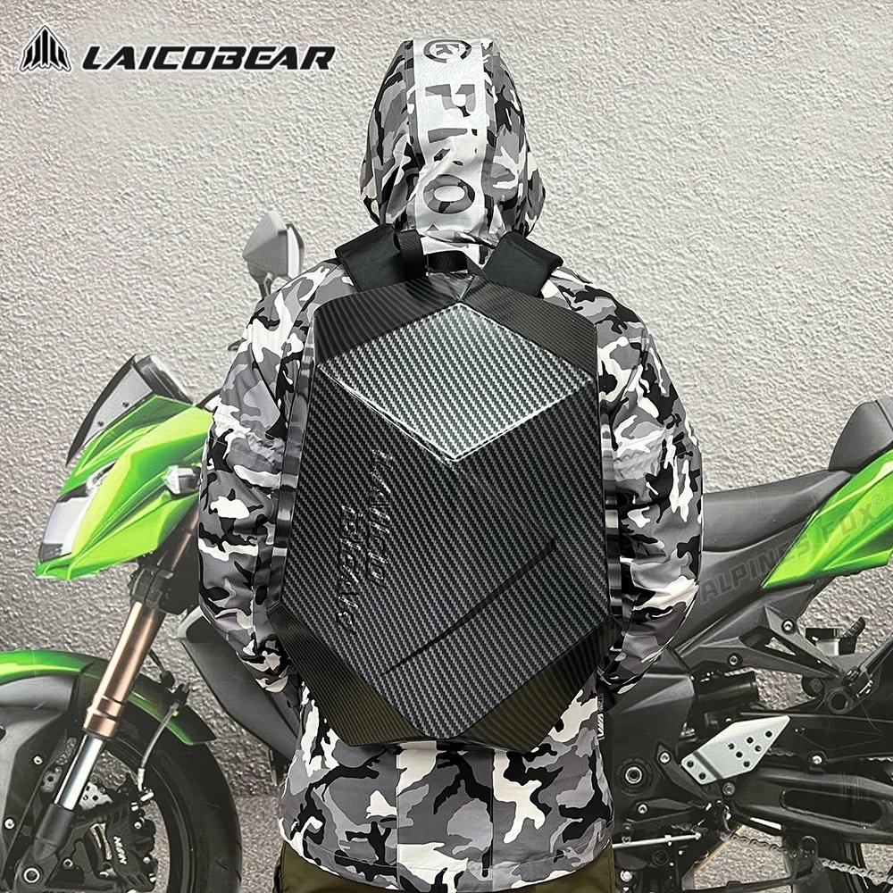LAICO BEAR Hardshell Backpack Shoulder BagHelmet Laptop Luggage Rain Cover Motorcycle - Image 5